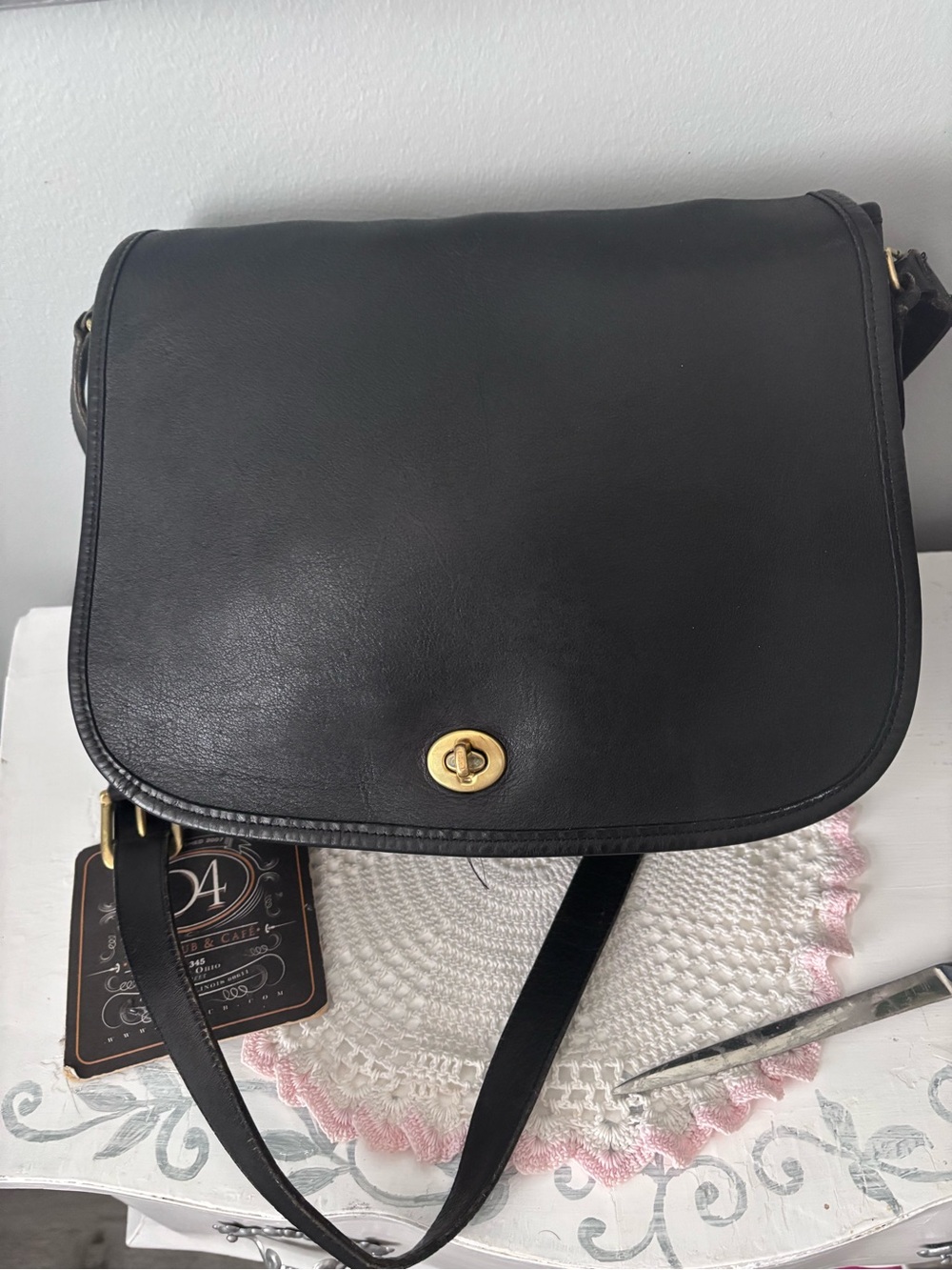 Vintage Coach Ranch Bag 9852‎ Black USA Made Glovetanned Leather Crossbody - Picture 2 of 16
